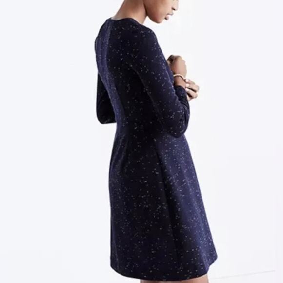 Madewell Gia Marled long sleeves Concept Dress in Navy Blue Size 6 - Picture 3 of 13